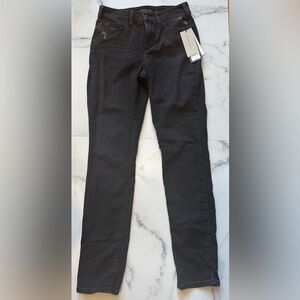 NYDJ Black Distressed Skinny Jeans Size 2 NWT Stretch Denim $134 Retail